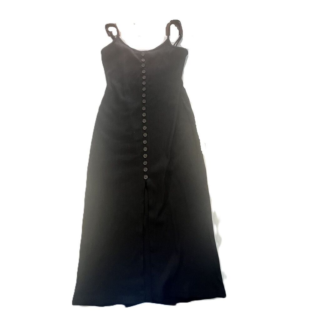 Dress Forum Black Maxi Dress with Front Buttons